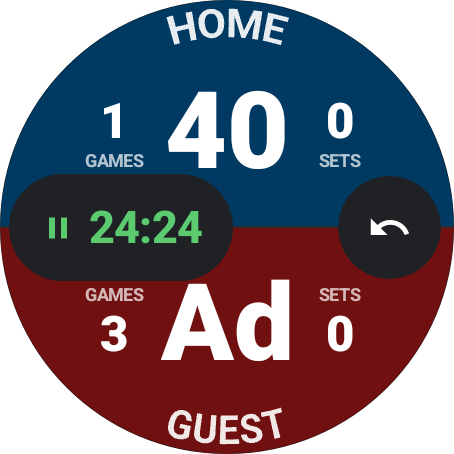Tennink watch app score screen